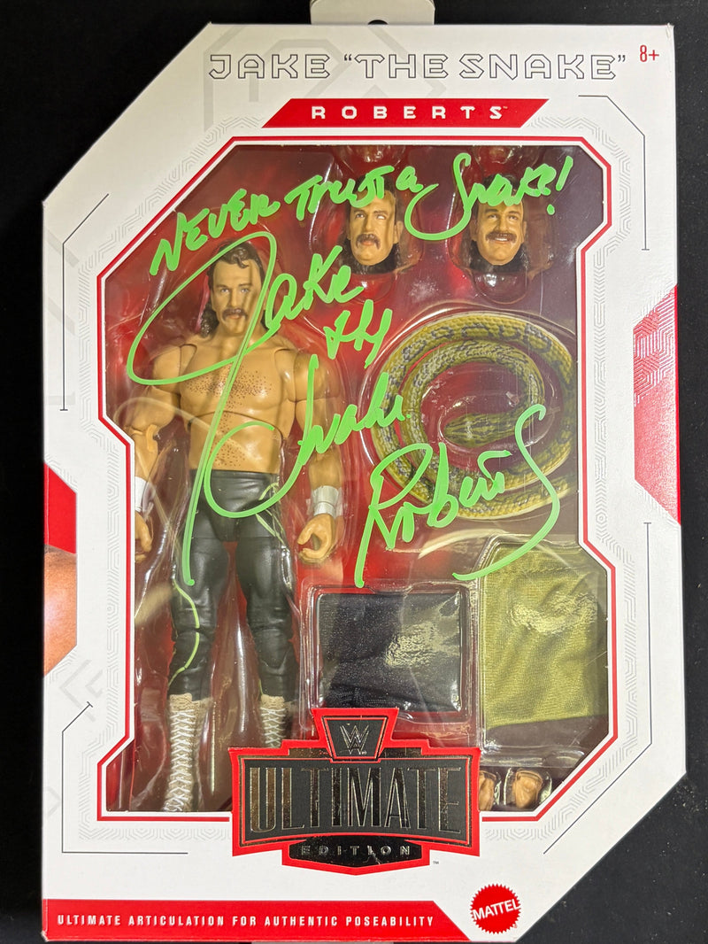 Jake "The Snake" Roberts WWE Ultimate Figure - JSA Autograph and Inscription