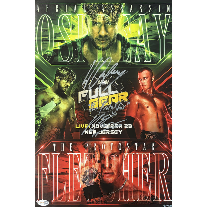 Fletcher / Ospreay Full Gear Original Numbered 12x18 Poster - JSA DUAL AUTOGRAPHED