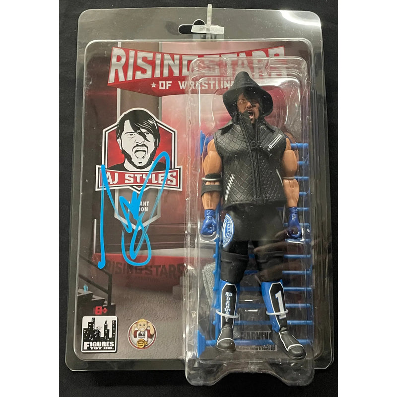 AJ Styles Rising Stars of Wrestling FTC Figure Variant Edition - JSA Autograph