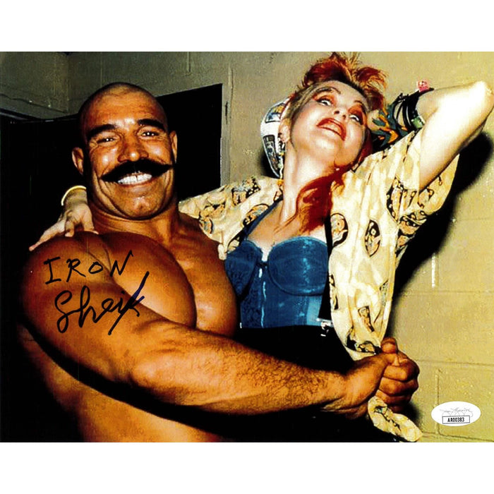 Iron Sheik W/ Cyndi Lauper 8x10 - JSA Autographed