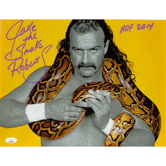 Jake "The Snake" Roberts Yellow METALLIC 11 x 14 Poster - JSA AUTOGRAPHED