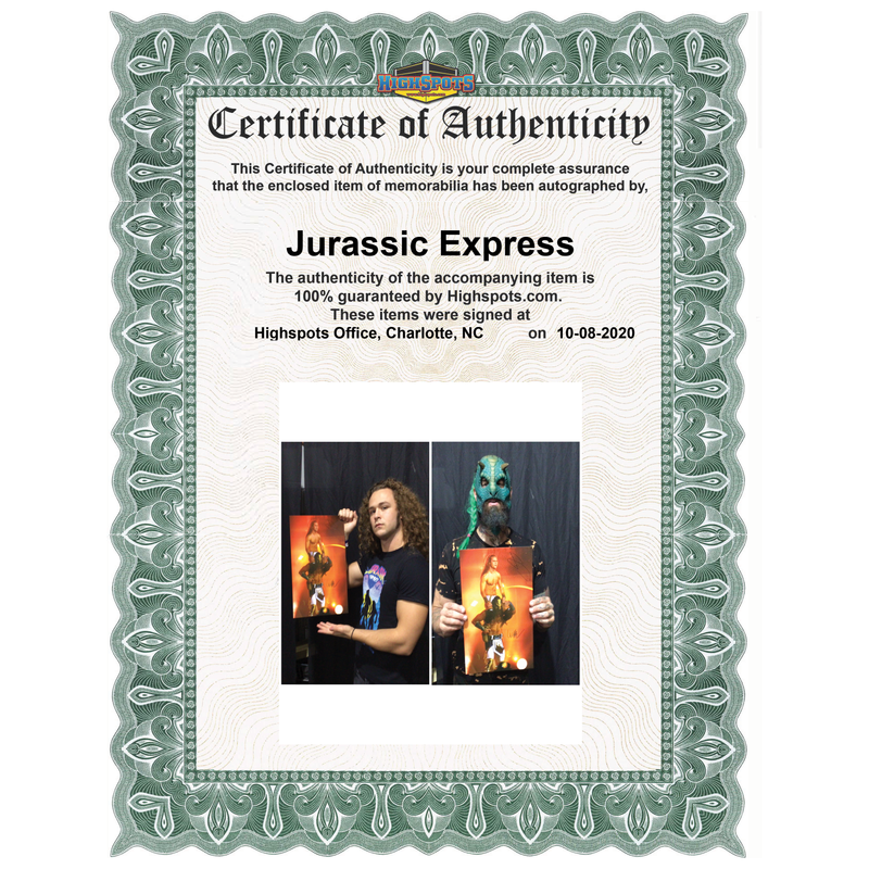Jurassic Express Orange Entrance 11 x 17 Poster - DUAL AUTOGRAPHED