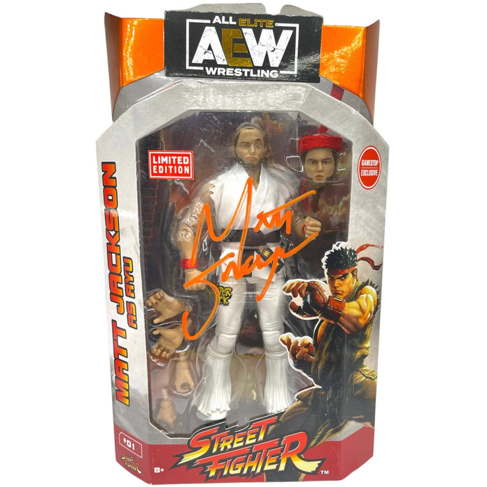 Matt Jackson as Ryu Street Fighter AEW Figure - Autographed —
