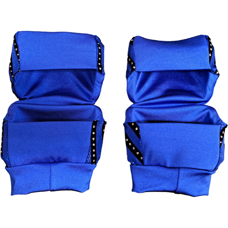 AMA Basic Hologram Spandex with Black Striped Rhinestones Kneepads