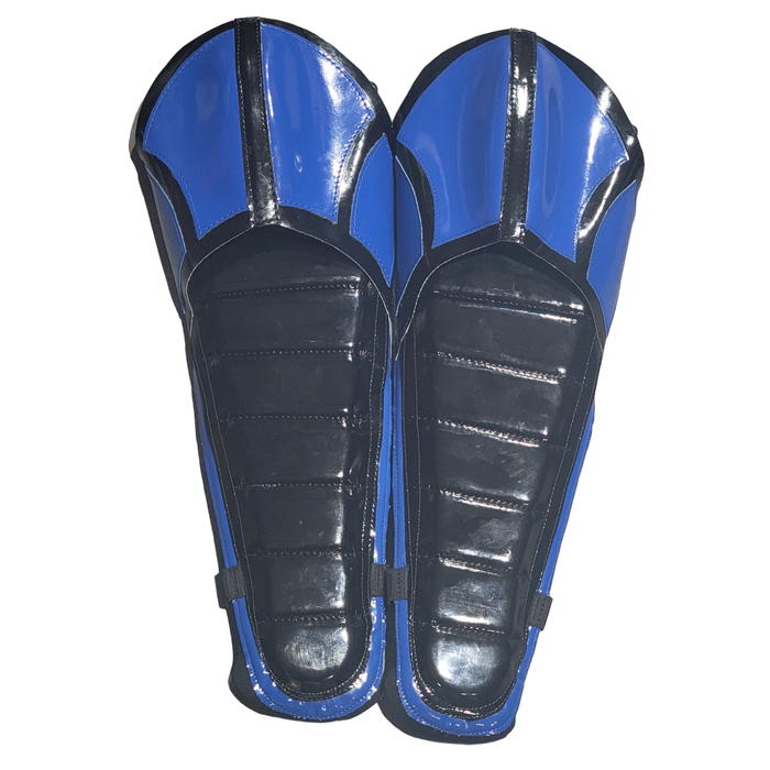 Raised Knee (Shell Design) Royal Blue/Black Patent on black