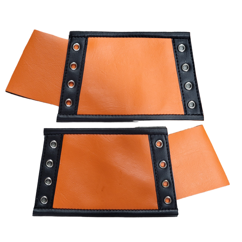 Orange with Black Lace-Up Gauntlets