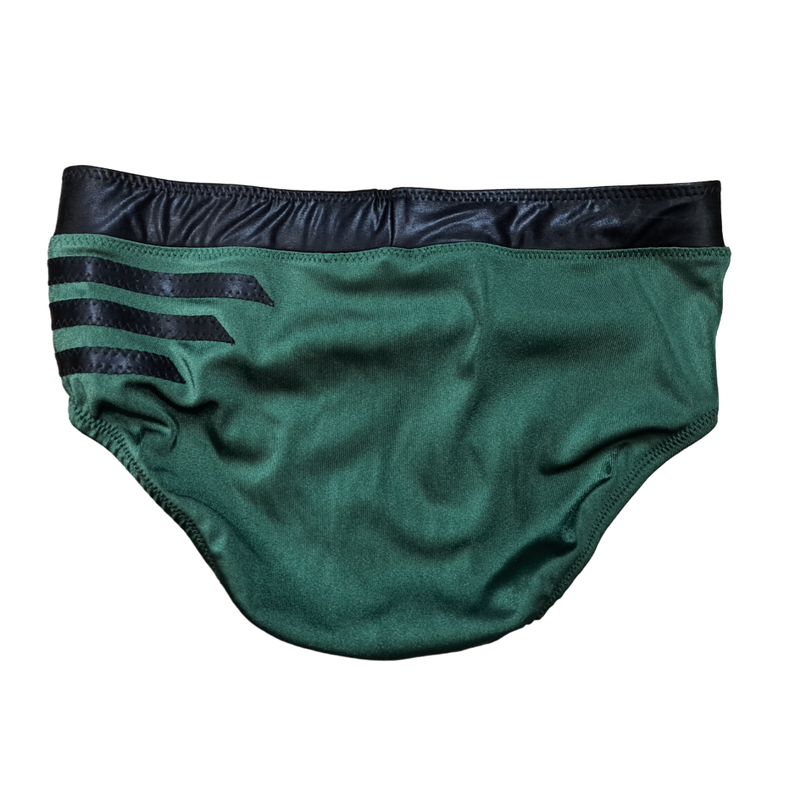Dark Green w/ Stripes Spandex Trunks