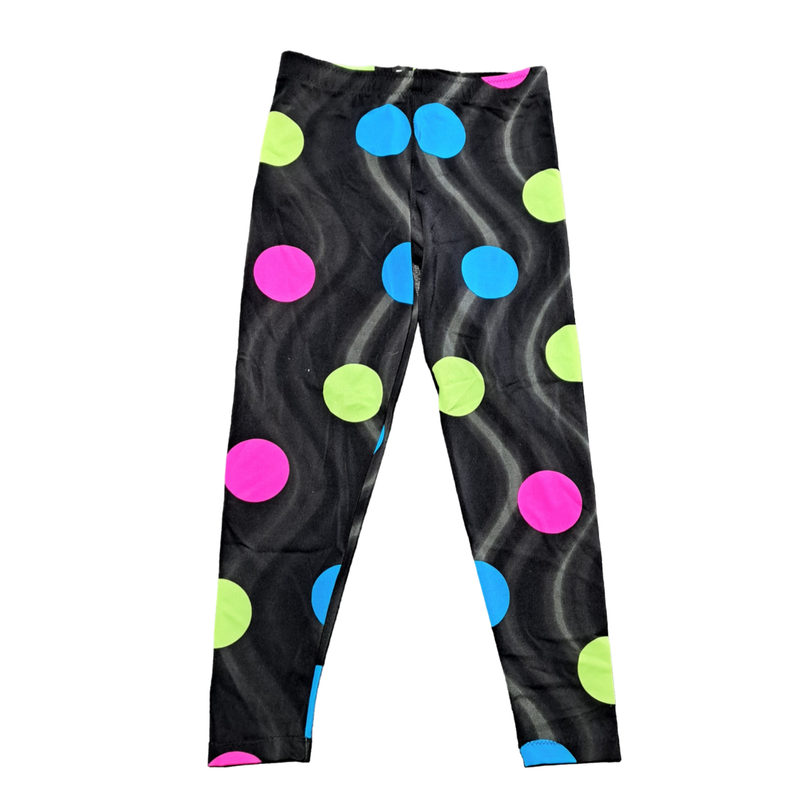 Black w/ Dots Printed Long Tights