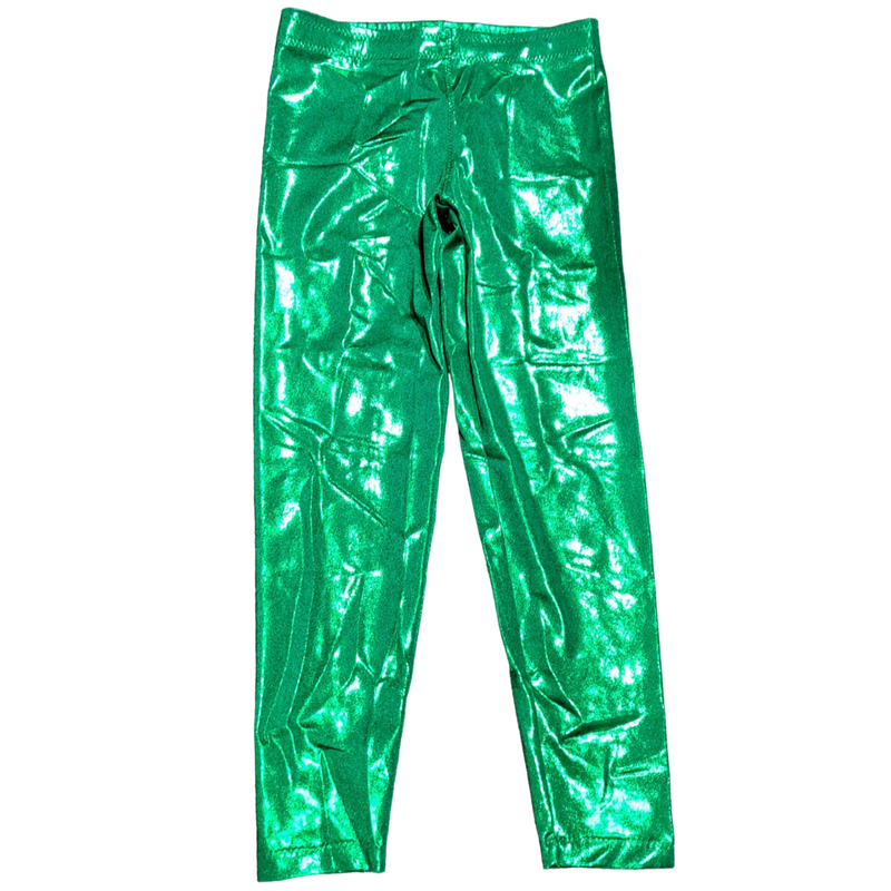 Emerald Green Metallic Long Tights