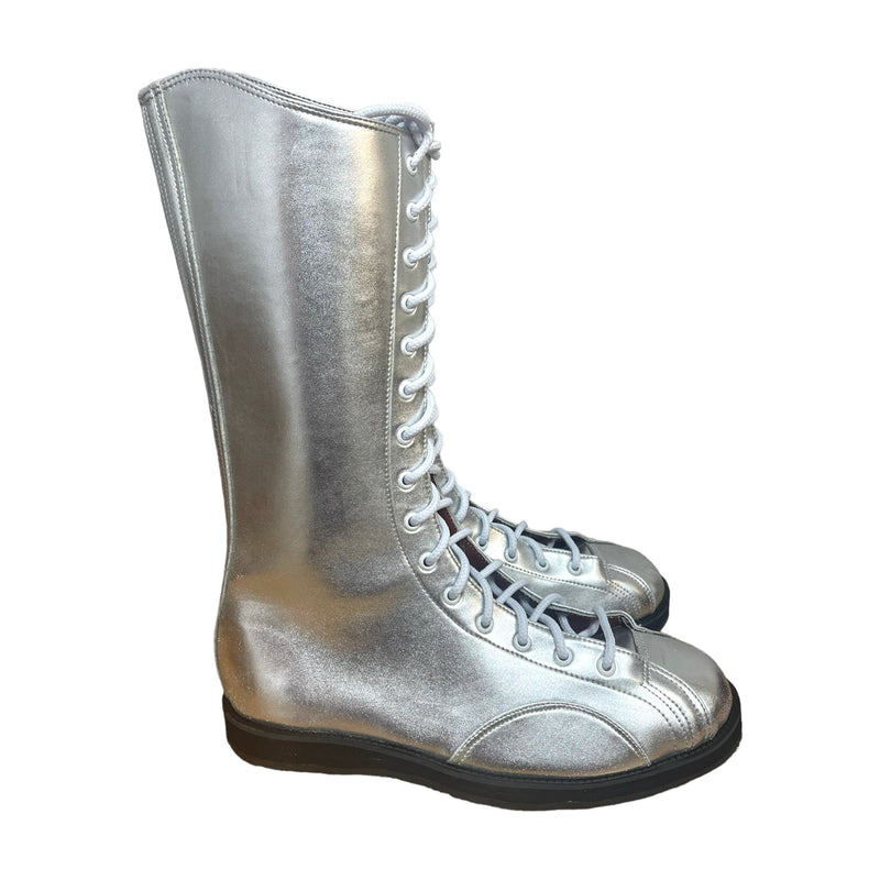 Silver Wrestling Boots