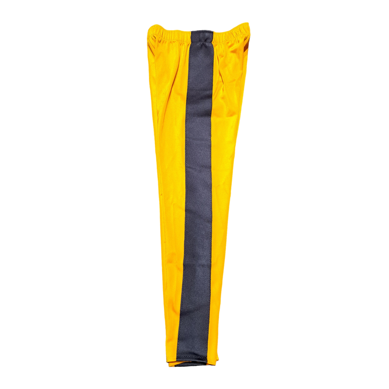 Yellow with Contrasting Charcoal Stripes Long Tights