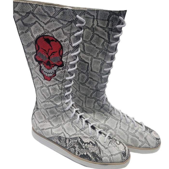 Snakeskin w/ skull Elite Wrestling Boots (Size 11 1/2)
