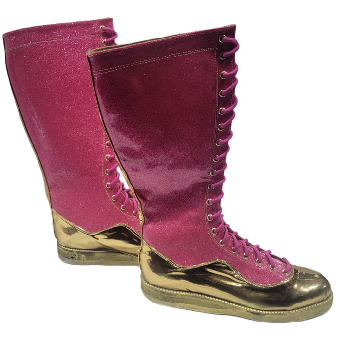 Pink Patent w/ Gold Elite Wrestling Boots (Size 11)