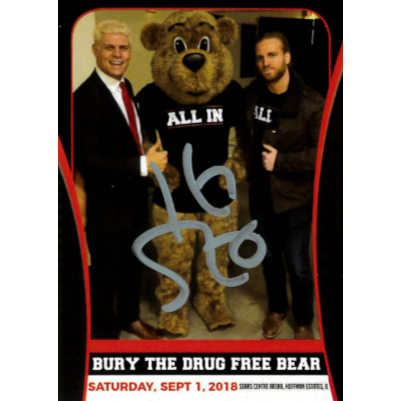 Kenny Omega Bury The Drug Free Bear All In Trading Card - Autographed