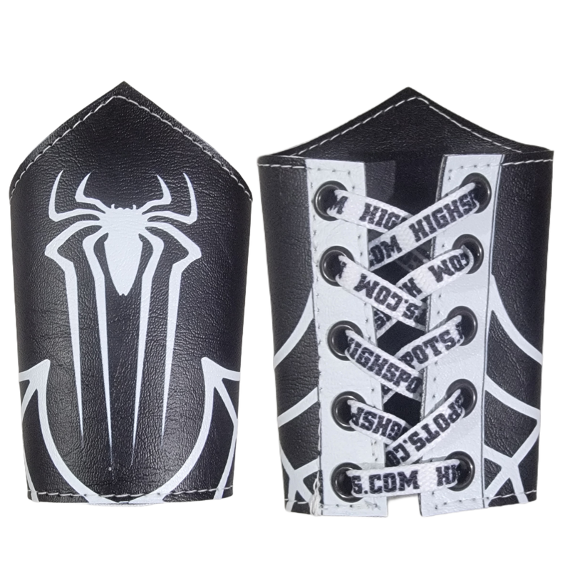 Spider Printed Lace-Up Gauntlets