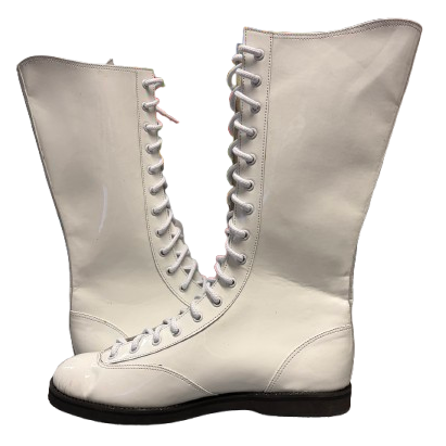 White Patent Wrestling Boots
