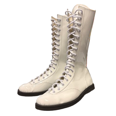 White Patent Wrestling Boots