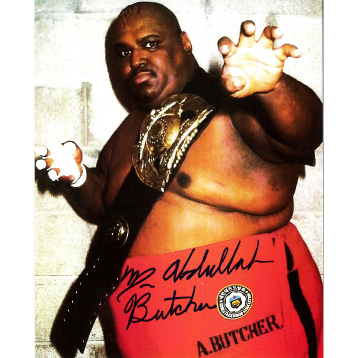 Abdullah The Butcher Title Belt 8 x 10 Promo - AUTOGRAPHED