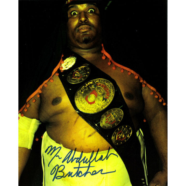 Abdullah The Butcher Georgia Belt 8 x 10 Promo - AUTOGRAPHED