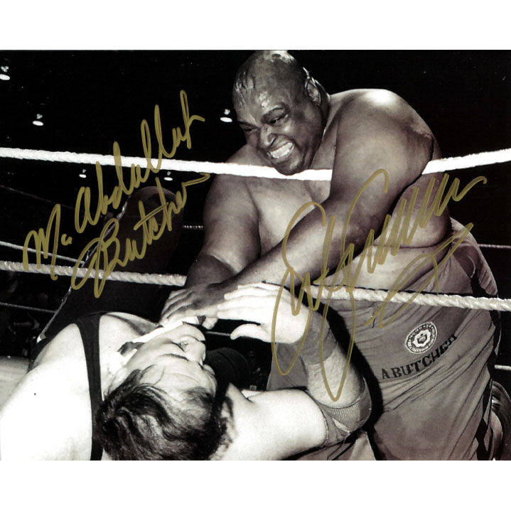 Abdullah The Butcher vs Sgt Slaughter Choke 8 x 10 Promo - DUAL AUTOGRAPHED