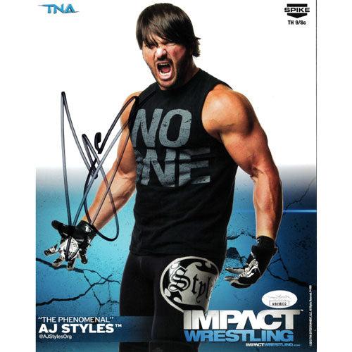 AJ Styles 2013 Original TNA Impact Wrestling 8 x 10 Promo - JSA AUTOGRAPHED