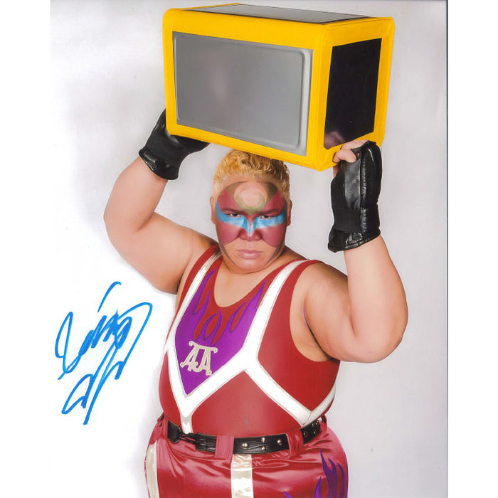 Aja Kong Yellow & Silver Case 8 x 10 Promo - AUTOGRAPHED