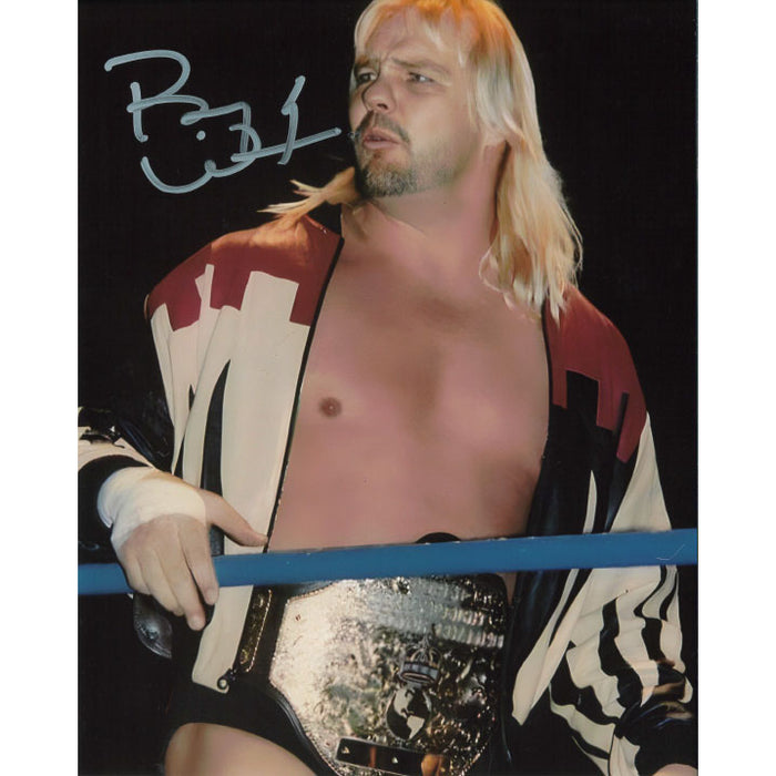 Barry Windham World Title Blue Ropes 8 x 10 Promo - AUTOGRAPHED