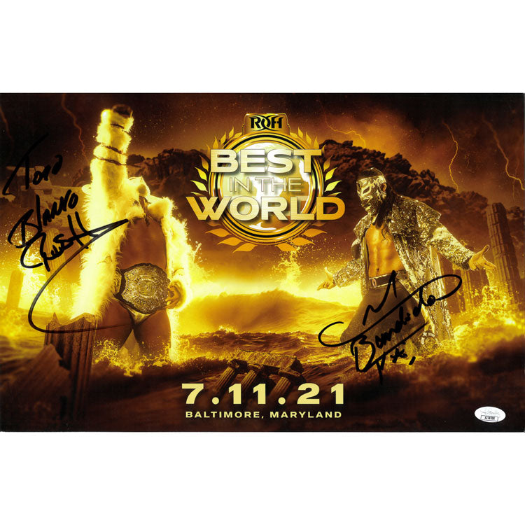 Best In The World 2021 Rush vs Bandido 11 x 17 Poster - JSA DUAL AUTOGRAPHED