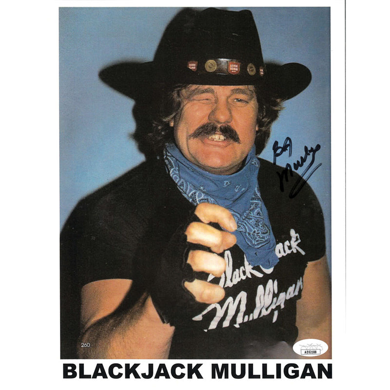 Blackjack Mulligan Blue Bandana 8.5 x 11 Promo - JSA AUTOGRAPHED