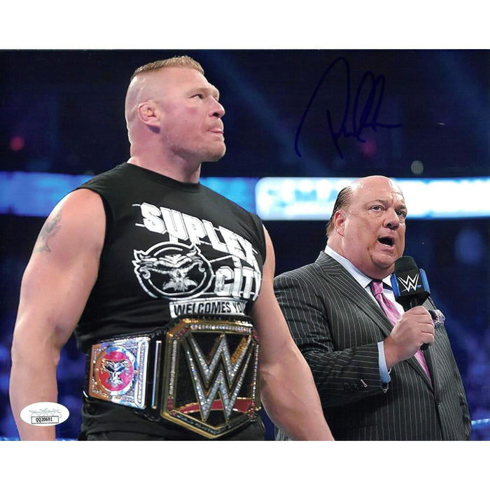 Paul Heyman with Brock 8 x 10 Promo - JSA AUTOGRAPHED