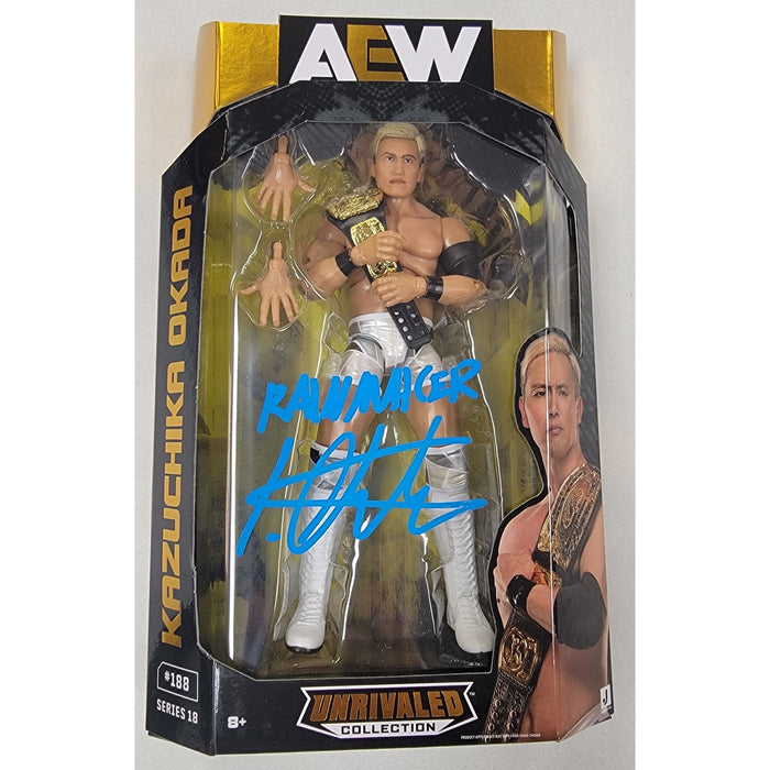 Kazuchika Okada INSCRIBED AEW Unrivaled Figure - JSA Autographed