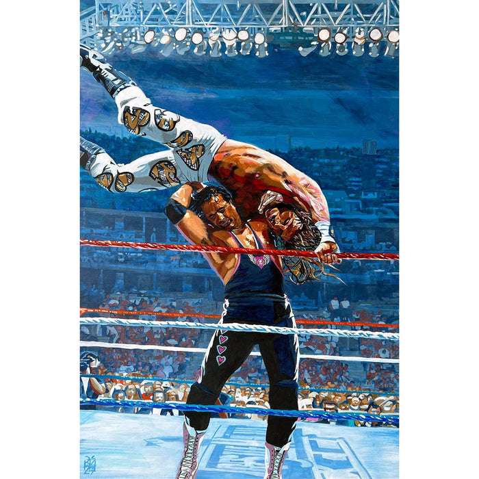 Bret Hart vs Shawn Michaels: Wrestling Landscape 11x14 Poster