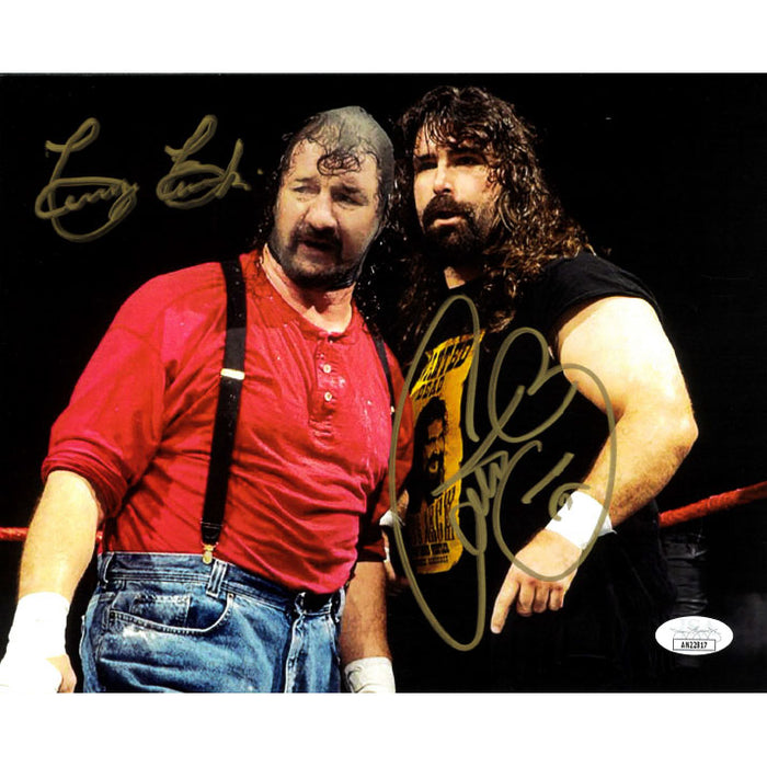 Cactus Jack & Terry Funk (Chainsaw Charlie) In Ring 8 x 10 Promo - JSA DUAL AUTOGRAPHED