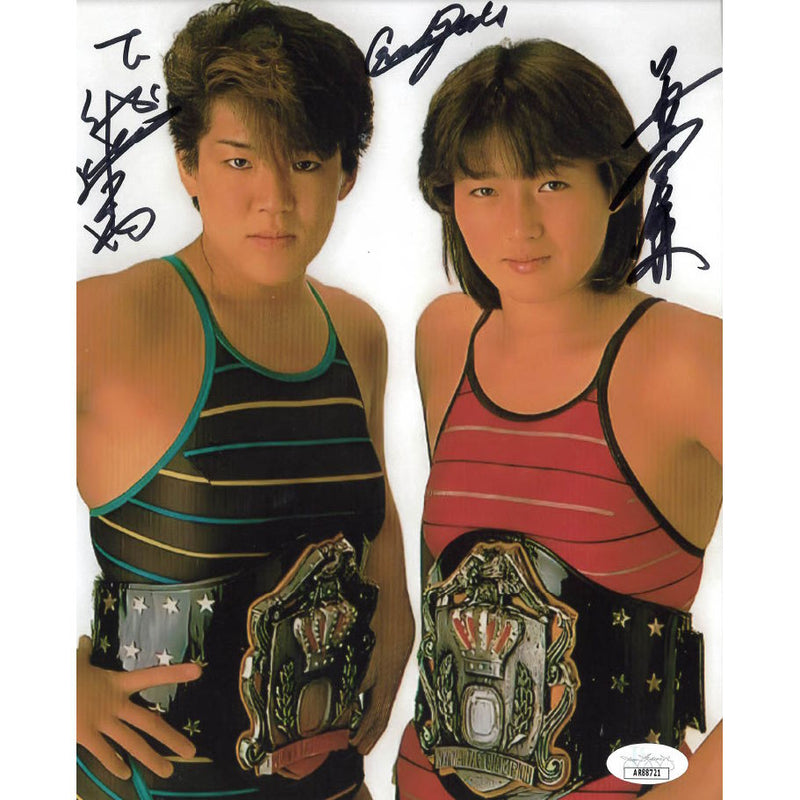 Crush Gals Tag Belts 8 x 10 Promo - JSA DUAL AUTOGRAPHED
