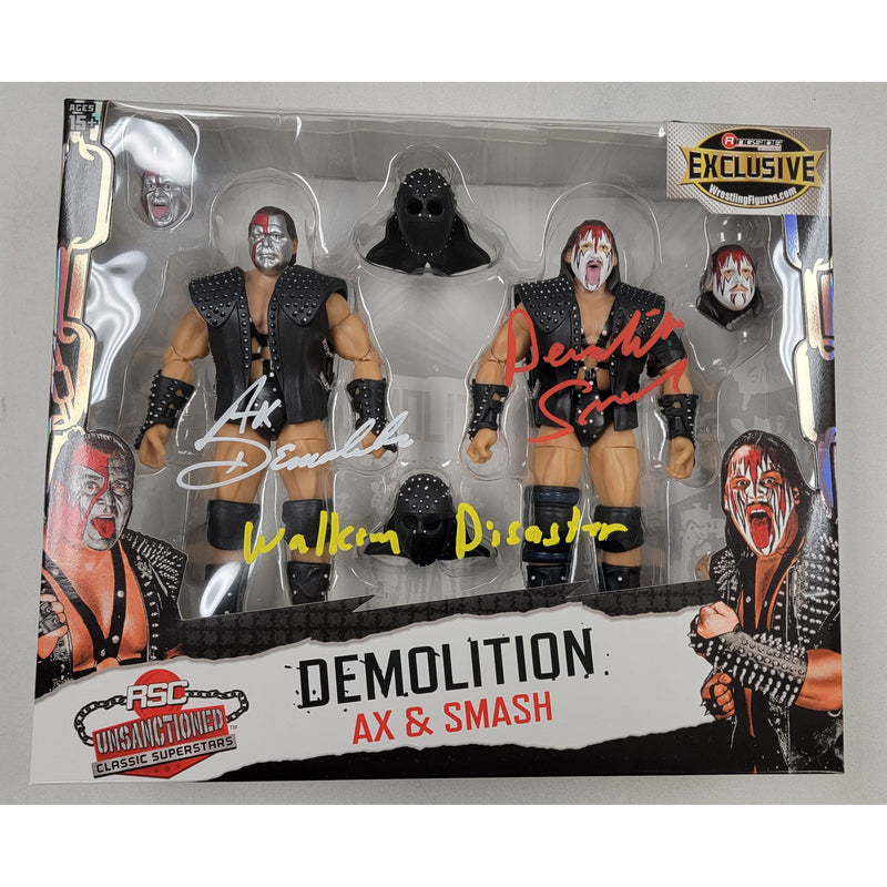 Demolition RSC Unsanctioned INSCRIBED Red/Silver Figure Set - JSA Autographed