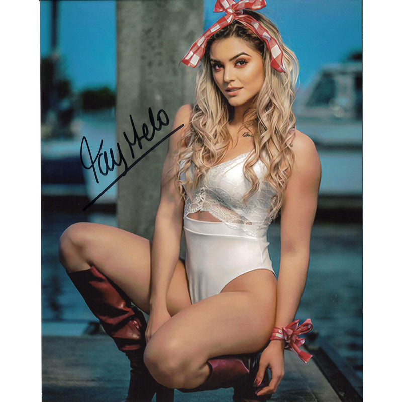 Tay Melo Red & White Ribbon 8 x 10 Promo - AUTOGRAPHED