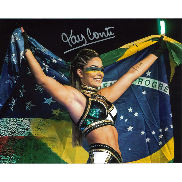 Tay Conti Side Flag Pose 8 x 10 Promo - AUTOGRAPHED