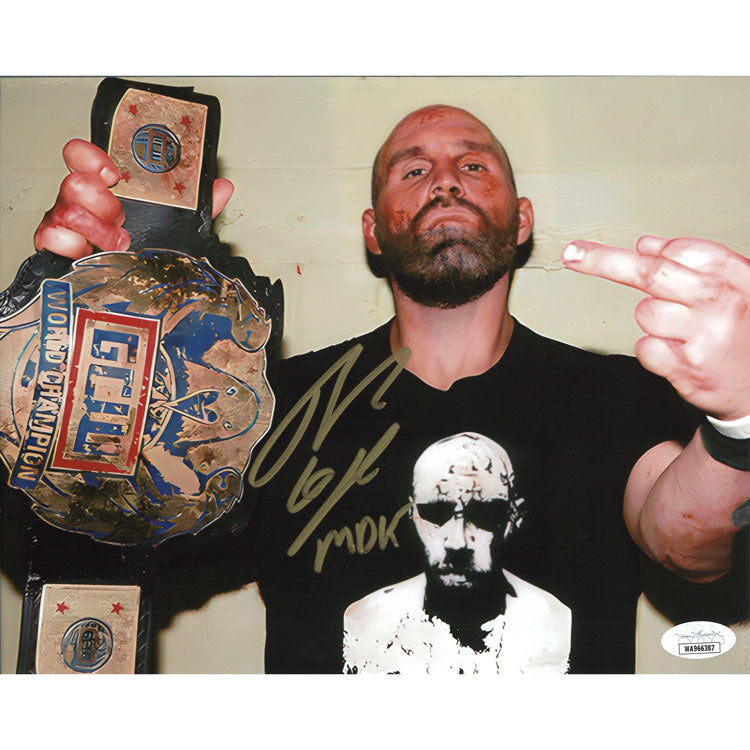 Nick Gage Bloody Belt 8 x 10 Promo - JSA AUTOGRAPHED