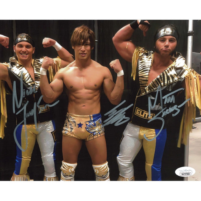Golden Elite Backstage (Young Bucks & Ibushi) 8 x 10 Promo - JSA TRIPLE AUTOGRAPHED