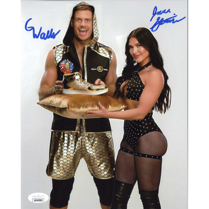 Grayson Waller & Jade Gentile Shoe Pillow 8 x 10 Promo - JSA DUAL AUTOGRAPHED