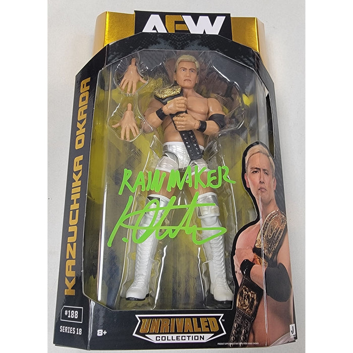 Kazuchika Okada INSCRIBED AEW Unrivaled Figure - JSA Autographed