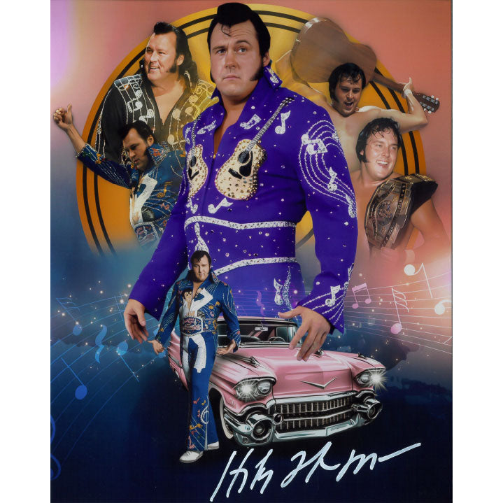 Honky Tonk Man Pink Cadillac METALLIC 8 x 10 Promo - AUTOGRAPHED
