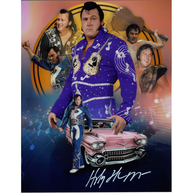Honky Tonk Man Pink Cadillac METALLIC 11 x 14 Poster  - AUTOGRAPHED