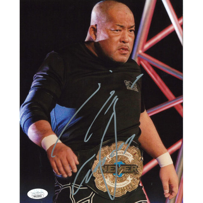 Tomohiro Ishii Never Belt 8 x 10 Promo - JSA AUTOGRAPHED