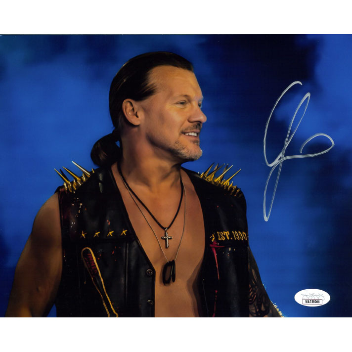 Chris Jericho Blue BG METALLIC 8 x 10 Promo - JSA AUTOGRAPHED