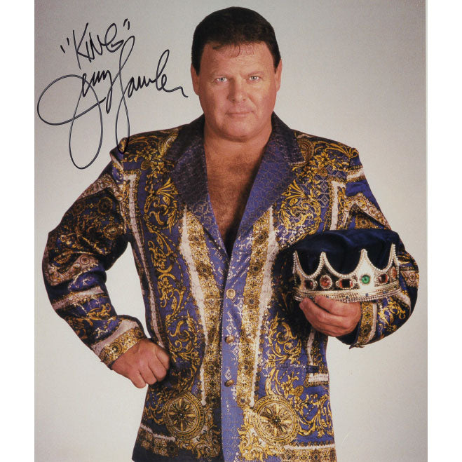 Jerry Lawler Holding Crown 8 x 9.25 Promo - AUTOGRAPHED