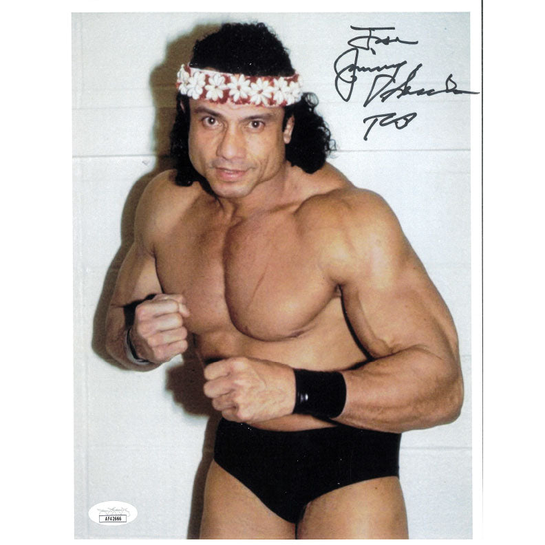 Jimmy Snuka White Headband 8.5 x 11 Promo - JSA AUTOGRAPHED