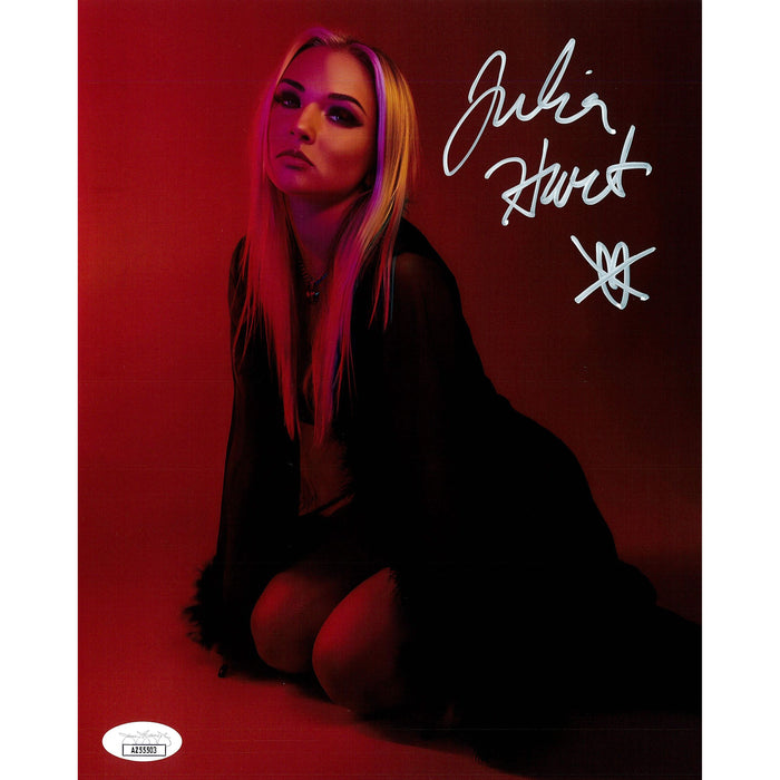 Julia Hart Red Room Kneeling 8x10 - JSA Autographed