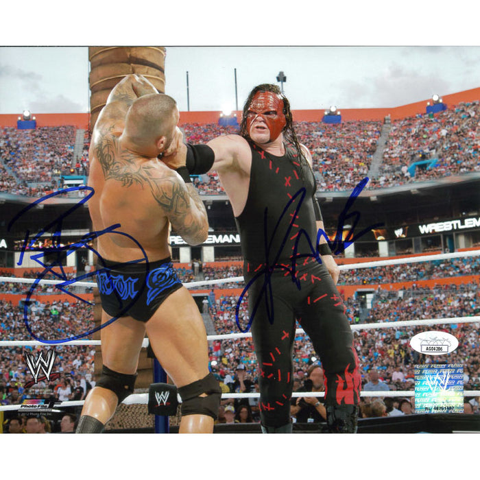 Kane vs Randy Orton WM28 PF 8 x 10 Promo - JSA DUAL AUTOGRAPHED