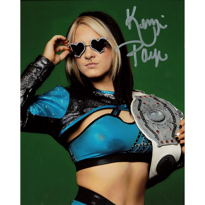 Kenzie Paige NWA Belt on Shoulder 8 x 10 Promo - AUTOGRAPHED